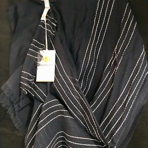 HALF MOON - LINEN LAYERING SCARF (INDIGO)